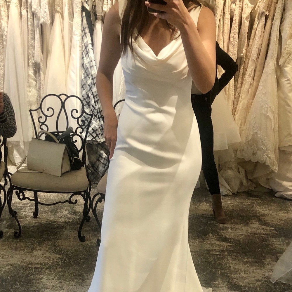 Ines Di Santo chic silk cowl neck wedding dress - Picture 1 of 8